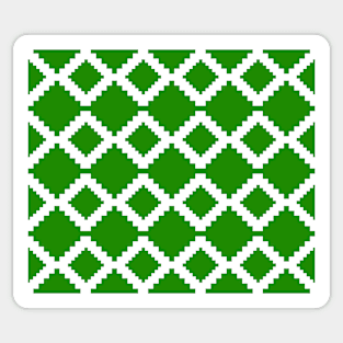 Abstract geometric pattern - green and white. Sticker